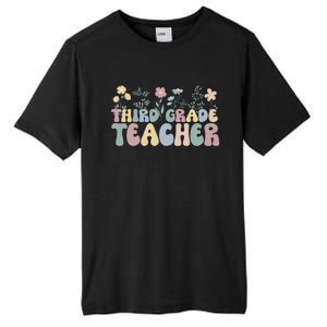 Groovy Third Grade Teacher Flowers Great Gift Tall Fusion ChromaSoft Performance T-Shirt