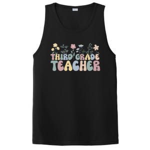 Groovy Third Grade Teacher Flowers Great Gift PosiCharge Competitor Tank