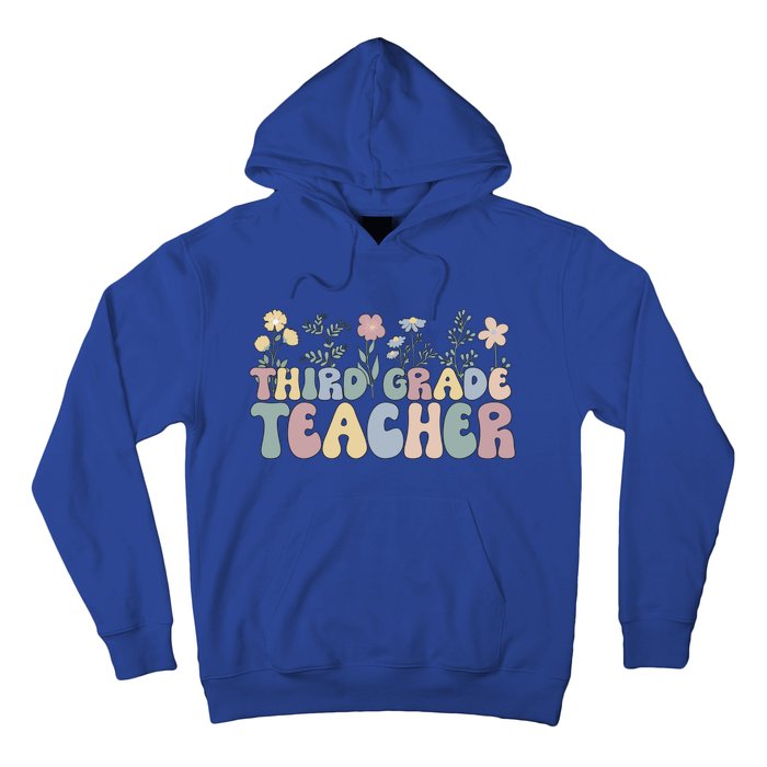 Groovy Third Grade Teacher Flowers Great Gift Hoodie