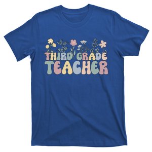 Groovy Third Grade Teacher Flowers Great Gift T-Shirt