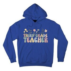 Groovy Third Grade Teacher Flowers Great Gift Tall Hoodie