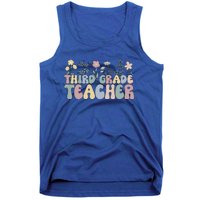 Groovy Third Grade Teacher Flowers Great Gift Tank Top