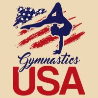 Girl Tumbling Gymnast Gymnastics Usa American Flag Drawstring Bag