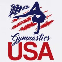 Girl Tumbling Gymnast Gymnastics Usa American Flag Tall T-Shirt