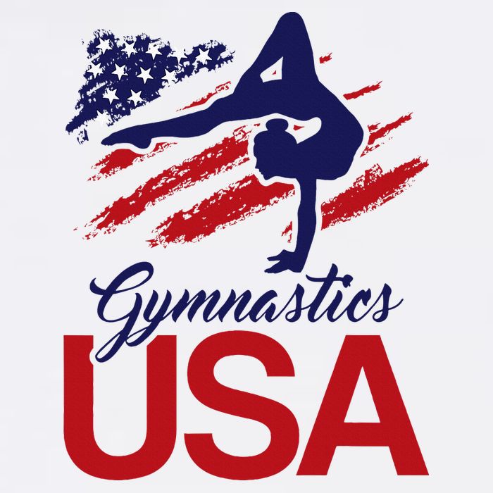 Girl Tumbling Gymnast Gymnastics Usa American Flag Tall T-Shirt