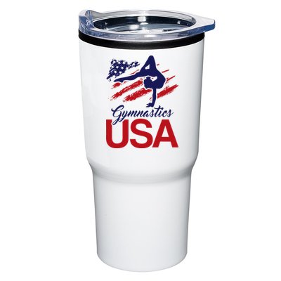 Girl Tumbling Gymnast Gymnastics Usa American Flag Tumbler