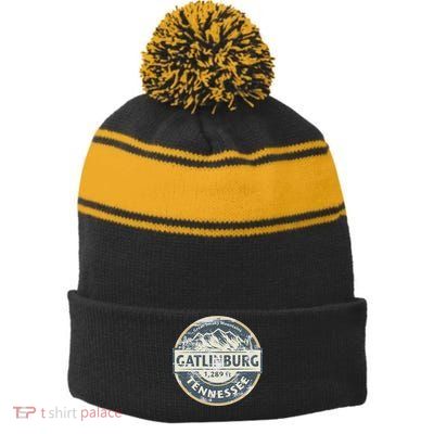 Gatlinburg Tennessee Stripe Pom Pom Beanie