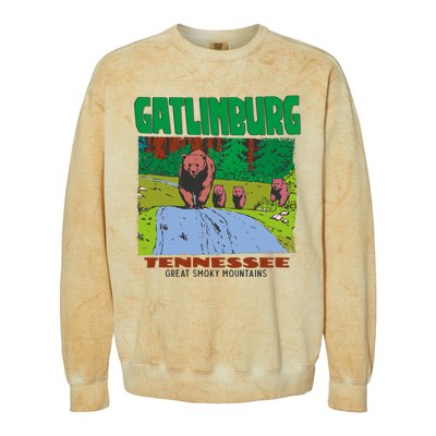 Gatlinburg Tennessee Great Smoky Mountains Bear Colorblast Crewneck Sweatshirt