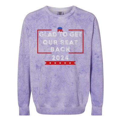 Glad To Get Our Seat Back. Donald Election Colorblast Crewneck Sweatshirt