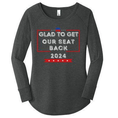 Glad To Get Our Seat Back. Donald Election Women's Perfect Tri Tunic Long Sleeve Shirt