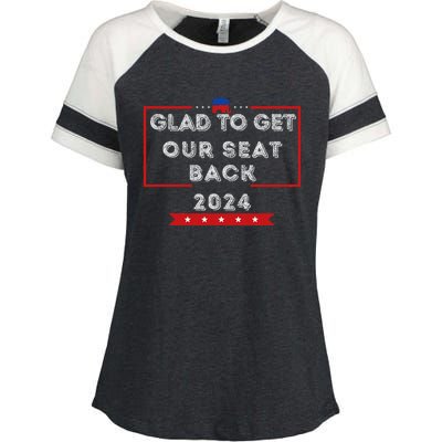 Glad To Get Our Seat Back. Donald Election Enza Ladies Jersey Colorblock Tee