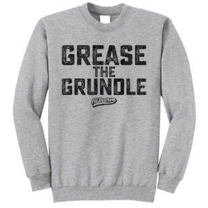 Grease The Grundle Funny Distressed Text Running Tall Sweatshirt