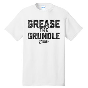 Grease The Grundle Funny Distressed Text Running Tall T-Shirt