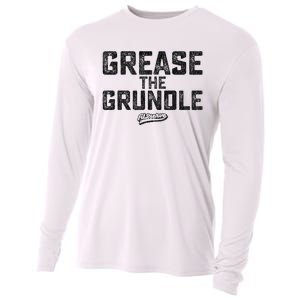 Grease The Grundle Funny Distressed Text Running Cooling Performance Long Sleeve Crew