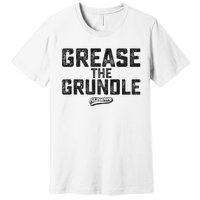 Grease The Grundle Funny Distressed Text Running Premium T-Shirt