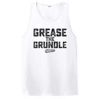 Grease The Grundle Funny Distressed Text Running PosiCharge Competitor Tank