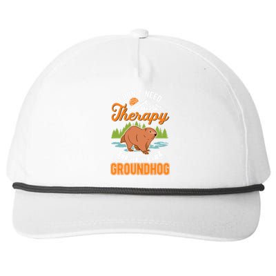 Groundhog Therapy Groundhog Day Woodchuck Marmot Snapback Five-Panel Rope Hat