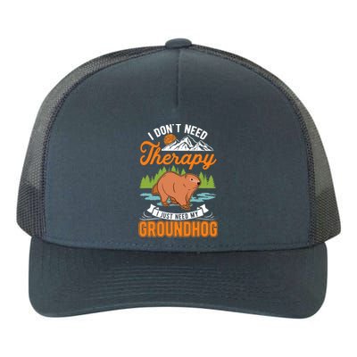 Groundhog Therapy Groundhog Day Woodchuck Marmot Yupoong Adult 5-Panel Trucker Hat