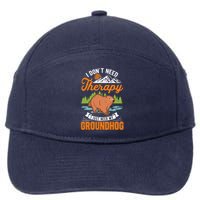 Groundhog Therapy Groundhog Day Woodchuck Marmot 7-Panel Snapback Hat