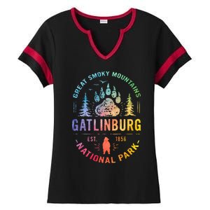 Gatlinburg Tennessee Great Smoky Mountains Ladies Halftime Notch Neck Tee