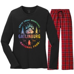 Gatlinburg Tennessee Great Smoky Mountains Women's Long Sleeve Flannel Pajama Set 