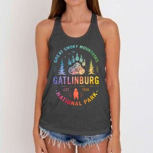 Gatlinburg Tennessee Great Smoky Mountains Women's Knotted Racerback Tank