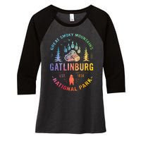 Gatlinburg Tennessee Great Smoky Mountains Women's Tri-Blend 3/4-Sleeve Raglan Shirt