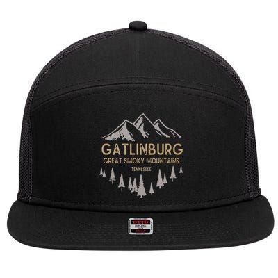 Gatlinburg Tennessee Great Smoky Mountains Souvenir 7 Panel Mesh Trucker Snapback Hat