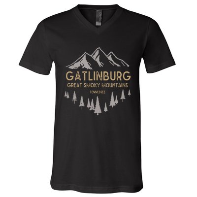 Gatlinburg Tennessee Great Smoky Mountains Souvenir V-Neck T-Shirt