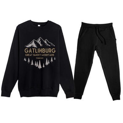 Gatlinburg Tennessee Great Smoky Mountains Souvenir Premium Crewneck Sweatsuit Set