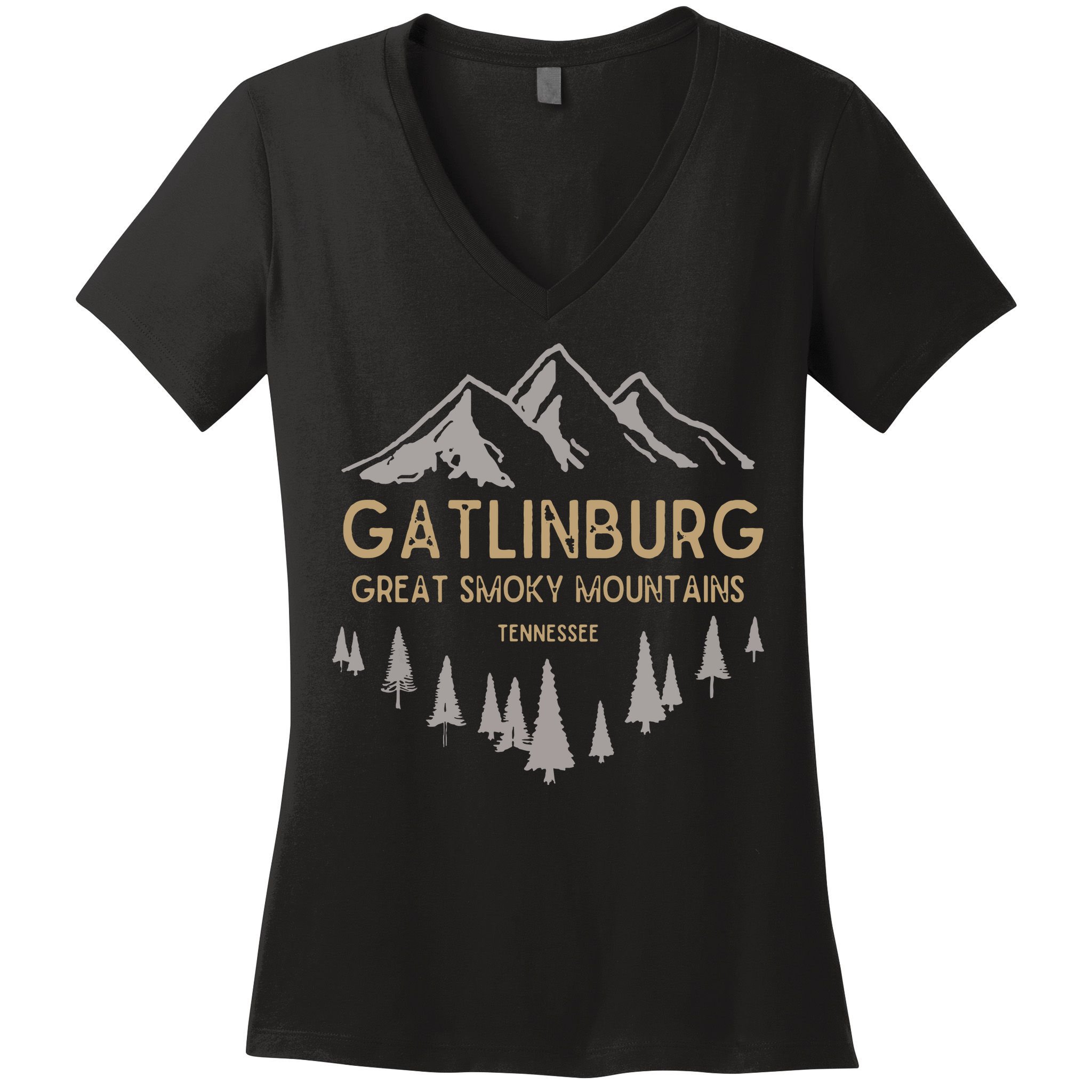 Gatlinburg Tennessee Great Smoky Mountains Souvenir Women's V-Neck T-Shirt