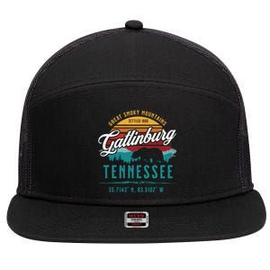 Gatlinburg Tennessee Great Smoky Mountains Bear Souvenir Cute Gift 7 Panel Mesh Trucker Snapback Hat