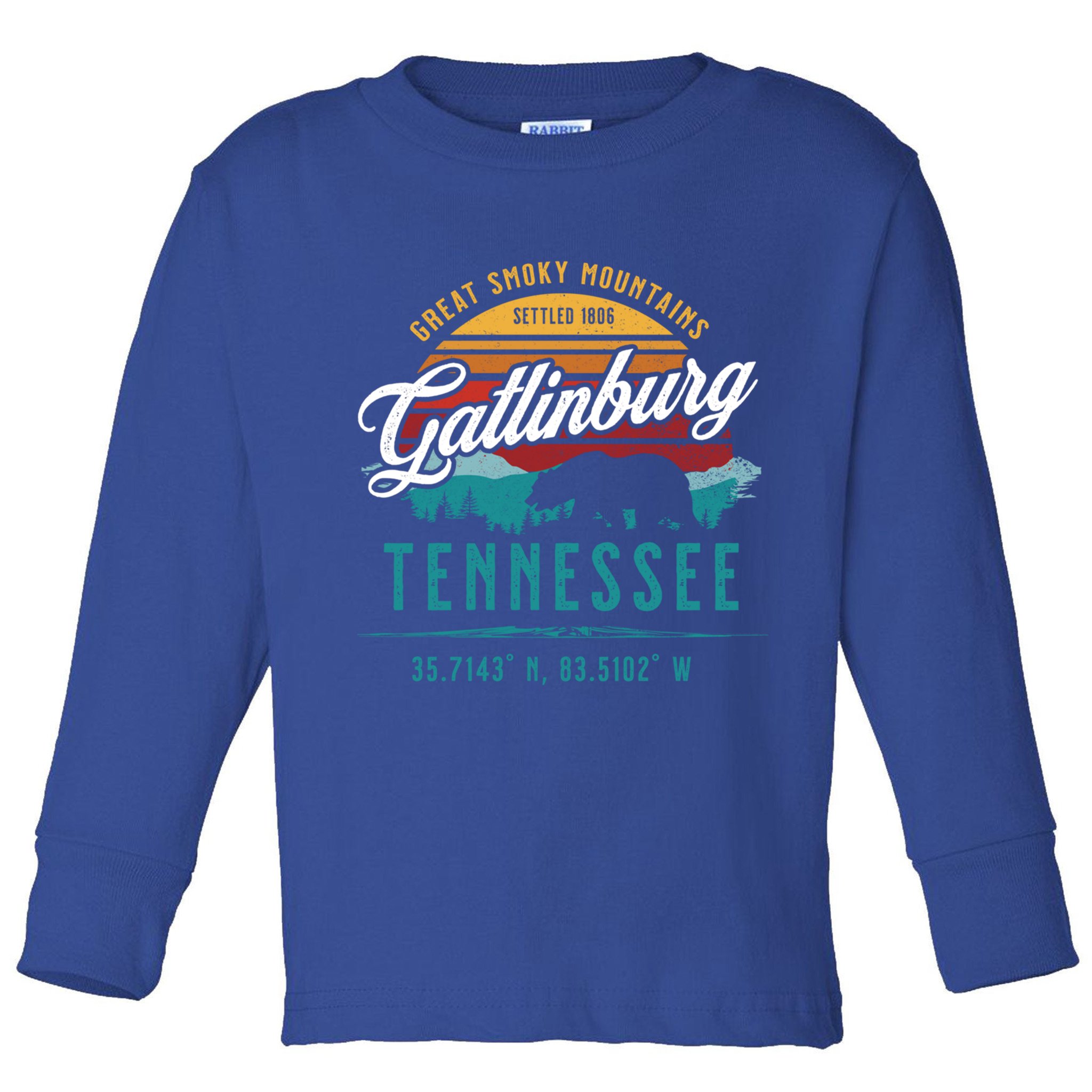Gatlinburg Tennessee Great Smoky Mountains Bear Souvenir Cute Gift Toddler Long Sleeve Shirt