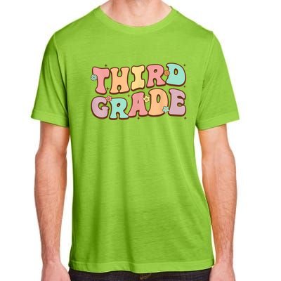 Groovy Third Grade Student 3Rd Grade Teacher Back To School Gift Adult ChromaSoft Performance T-Shirt