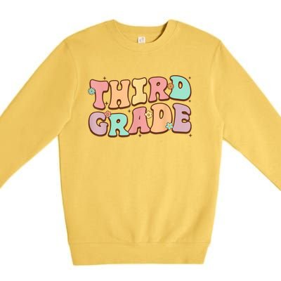 Groovy Third Grade Student 3Rd Grade Teacher Back To School Gift Premium Crewneck Sweatshirt