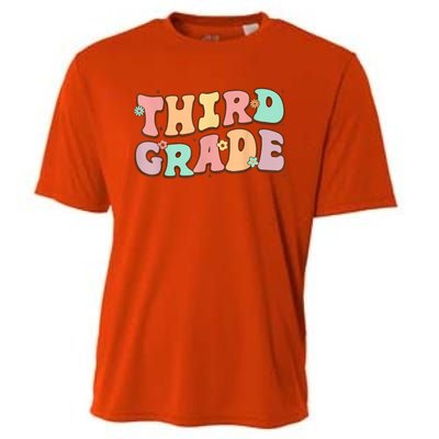 Groovy Third Grade Student 3Rd Grade Teacher Back To School Gift Cooling Performance Crew T-Shirt