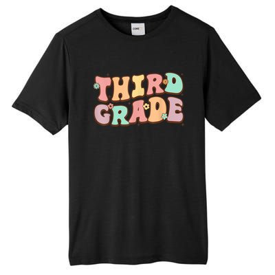 Groovy Third Grade Student 3Rd Grade Teacher Back To School Gift Tall Fusion ChromaSoft Performance T-Shirt