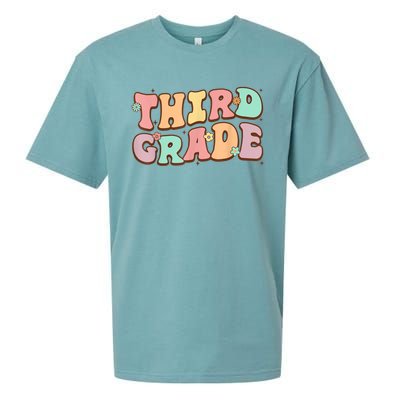 Groovy Third Grade Student 3Rd Grade Teacher Back To School Gift Sueded Cloud Jersey T-Shirt