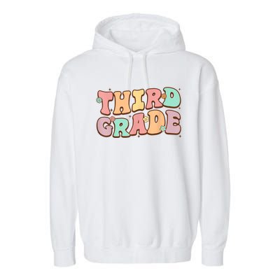 Groovy Third Grade Student 3Rd Grade Teacher Back To School Gift Garment-Dyed Fleece Hoodie