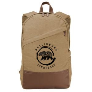 Gatlinburg Tennessee Great Smoky Mountains Bear Souvenir Cotton Canvas Backpack