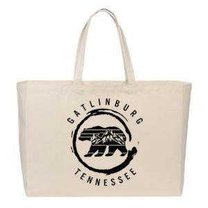 Gatlinburg Tennessee Great Smoky Mountains Bear Souvenir Cotton Canvas Jumbo Tote