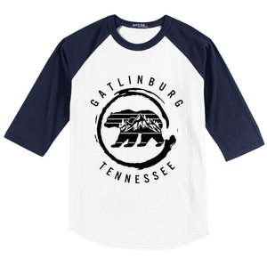 Gatlinburg Tennessee Great Smoky Mountains Bear Souvenir Baseball Sleeve Shirt