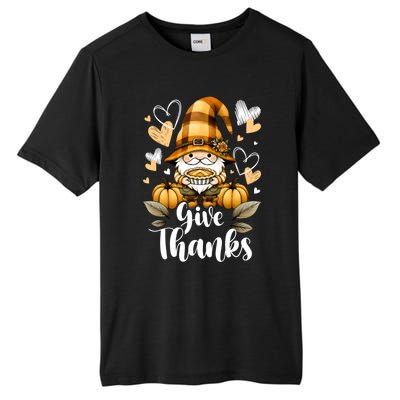 Give Thanks Gnome Pumpkin Pie Thanksgiving Gift Tall Fusion ChromaSoft Performance T-Shirt