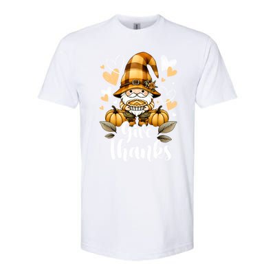 Give Thanks Gnome Pumpkin Pie Thanksgiving Gift Softstyle® CVC T-Shirt