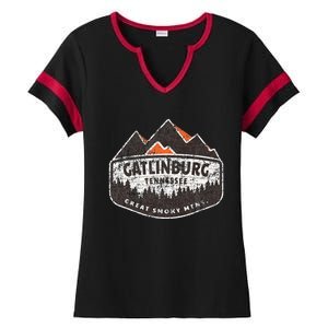 Gatlinburg Tennessee Great Smoky Mountains Souvenir Ladies Halftime Notch Neck Tee