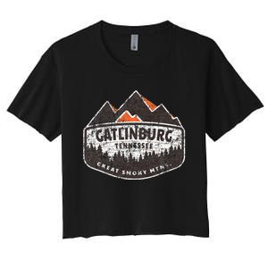 Gatlinburg Tennessee Great Smoky Mountains Souvenir Women's Crop Top Tee