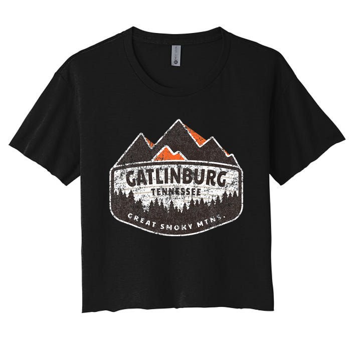 Gatlinburg Tennessee Great Smoky Mountains Souvenir Women's Crop Top Tee