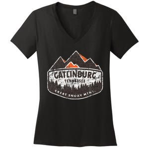 Gatlinburg Tennessee Great Smoky Mountains Souvenir Women's V-Neck T-Shirt