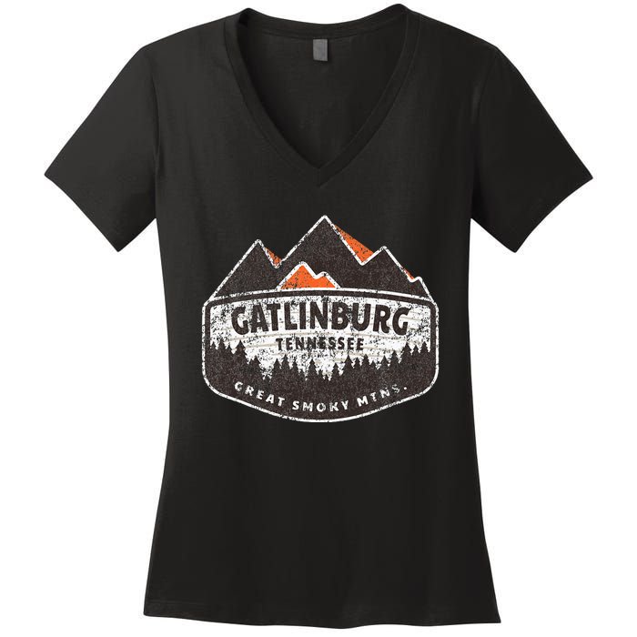 Gatlinburg Tennessee Great Smoky Mountains Souvenir Women's V-Neck T-Shirt