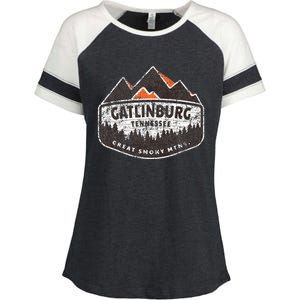 Gatlinburg Tennessee Great Smoky Mountains Souvenir Enza Ladies Jersey Colorblock Tee